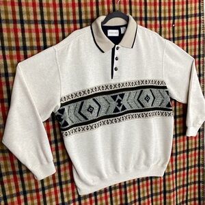 Vintage Taylor & Henry Aztec 1/4 button Henley sweatshirt men’s